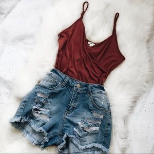 COPY - Dusty Rose Wrap Front Bodysuit